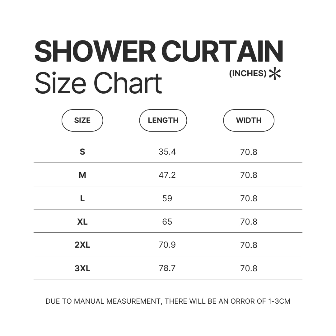 Shower Curtain Size Chart - Slam Dunk Shop
