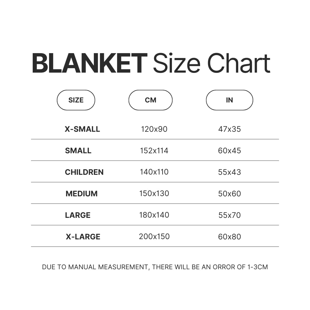 Blanket Size Chart - Slam Dunk Shop