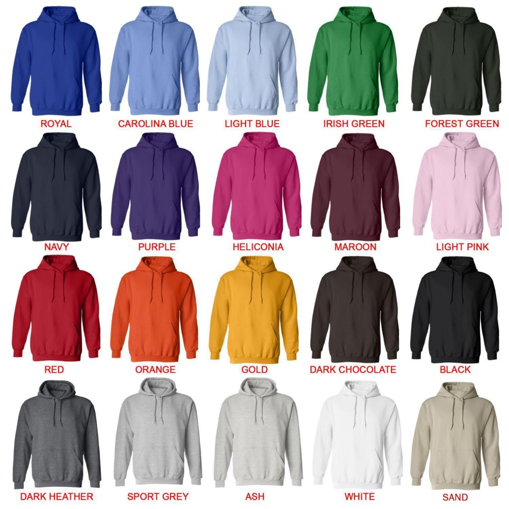 hoodie color chart - Slam Dunk Shop