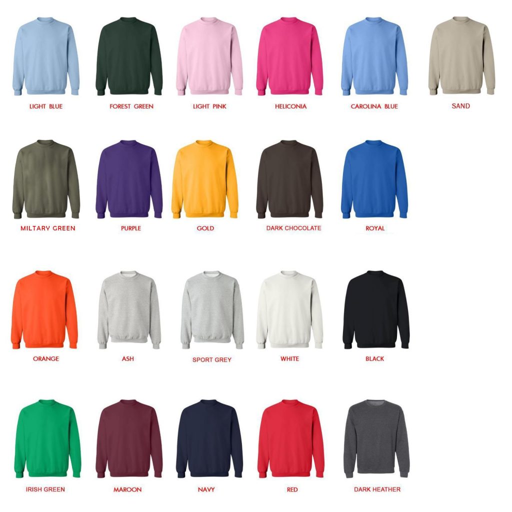 sweatshirt color chart - Slam Dunk Shop